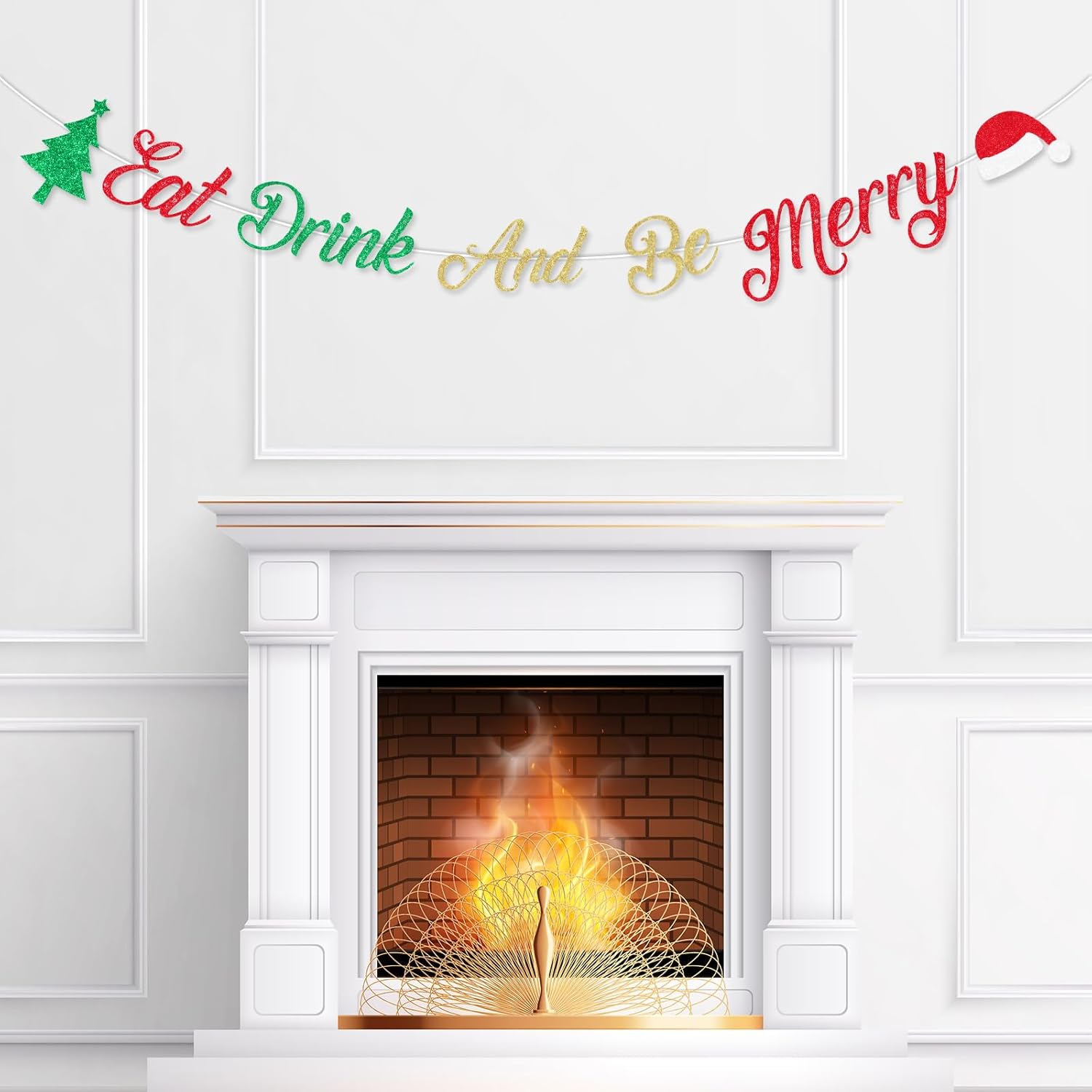 Eat Drink And Be Merry Decorations 15Pcs Eat Drink And Be Merry Banner Red Green Gold Christmas Glitter Paper Decor For Christmas Birthday Party New Year Party Baby Shower Bridal Shower