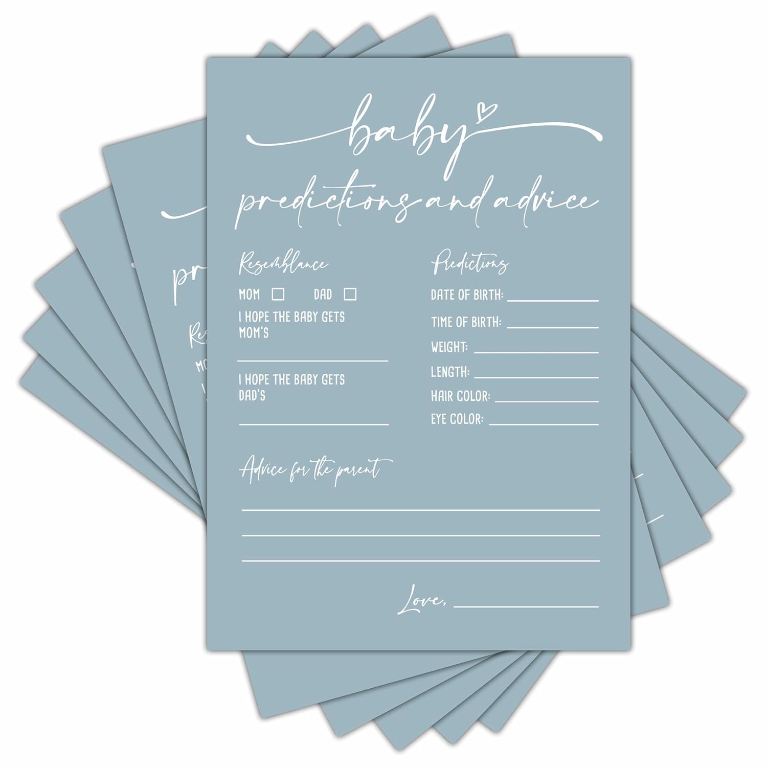 Baby Prediction And Advice Cards, Baby Shower Games Cards, Minimalism Boy Or Girl Baby Gender Reveal Party Favors Decorations And Supplies, 30 Pcs Double-Sided - A11