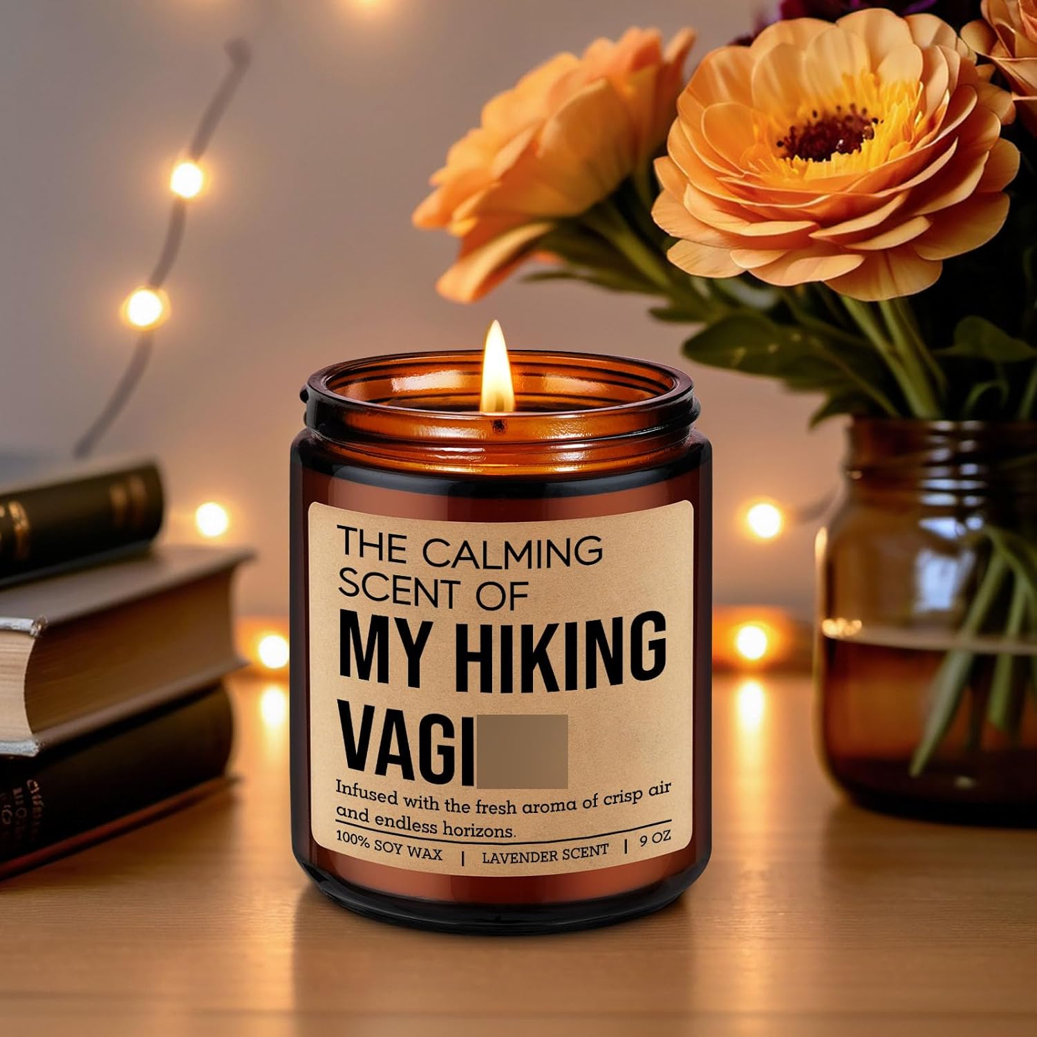 Scented Candle, Hiking Gifts For Women, Men - Cool Gifts For Hikers, Campers - Camping, Hiking Essentials - Funny Backpacking, Valentines Day, Birthday Ideas For Outdoor Lovers, Mountain Climbers