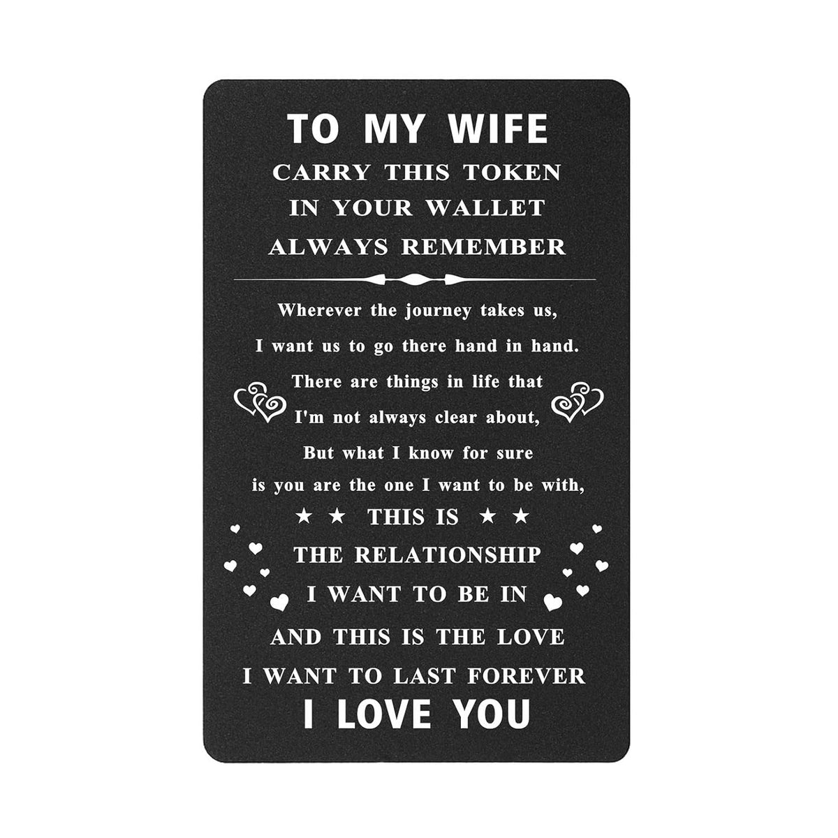 Anniversary Card For Wife Birthday Gifts, Christmas Gifts For Wife Wallet Card, Mothers Day, Valentines Day Gift For Her