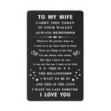 Anniversary Card For Wife Birthday Gifts, Christmas Gifts For Wife Wallet Card, Mothers Day, Valentines Day Gift For Her