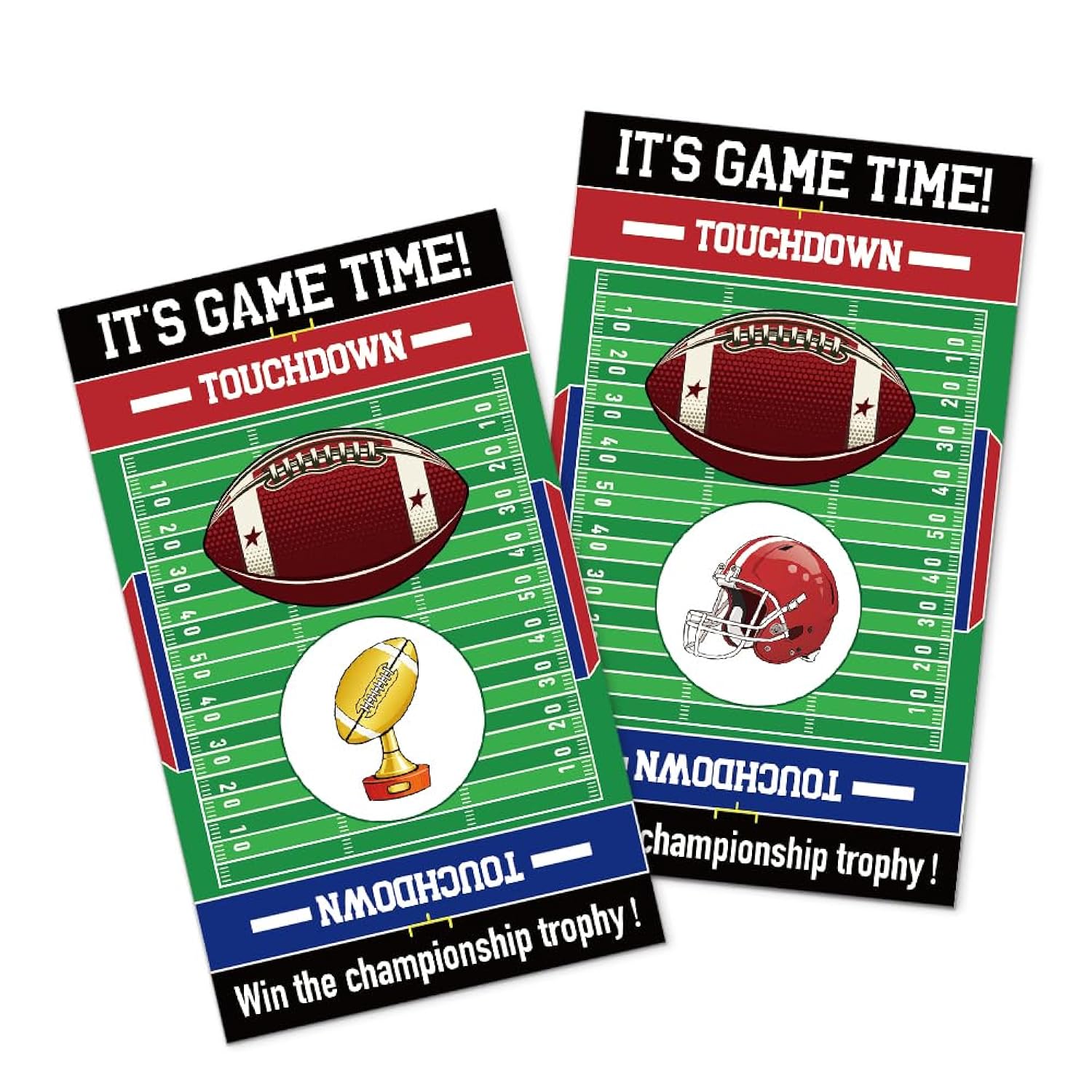 50Pcs It'S Game Time Funny Scratch Off Game, Rugby Football Scratch Cards For Birthday Party, Rugby Themed Baby Shower Party Supplies, Raffle Tickets Lottery Activity For Football Lovers
