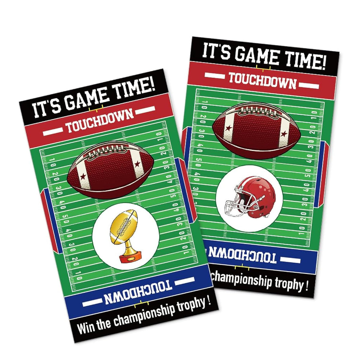 50Pcs It'S Game Time Funny Scratch Off Game, Rugby Football Scratch Cards For Birthday Party, Rugby Themed Baby Shower Party Supplies, Raffle Tickets Lottery Activity For Football Lovers