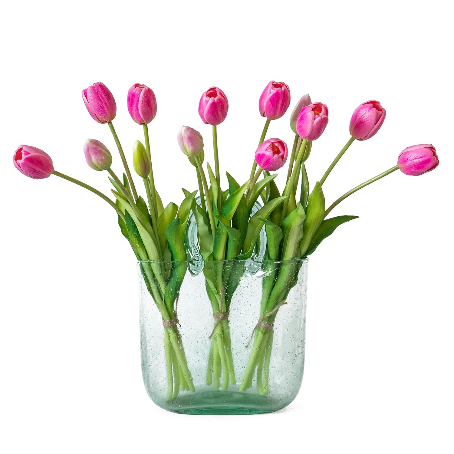 15Pcs Artificial Tulips Flowers, Real Touch Latex Bouquet, Fake Tulips For Office Wedding Party Home Kitchen Garden Decoration-B Peachblow