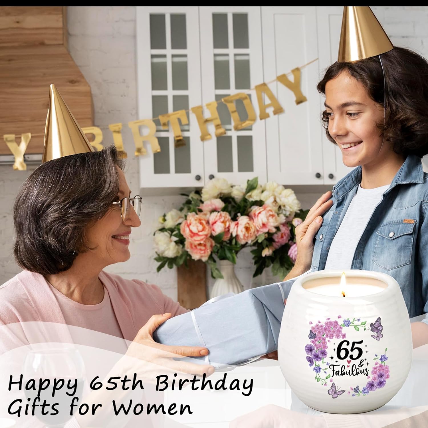 65Th Birthday Gifts For Women, 65Th Birthday Candle 10Oz, Gift For 65 Year Old Woman,65 And Fabulous Candle, Lavendar Wax Soy Candles, Gifts For 65 Year Old Mom,Grandma,Aunt,Sister