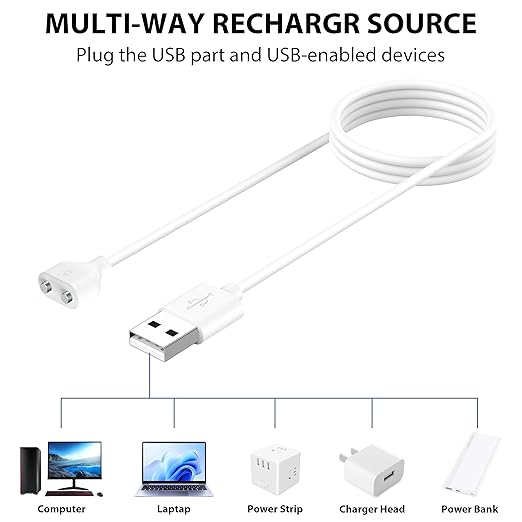 6mm Magnetic USB Charging Cable 2 Pin Replacement Cord for Massager