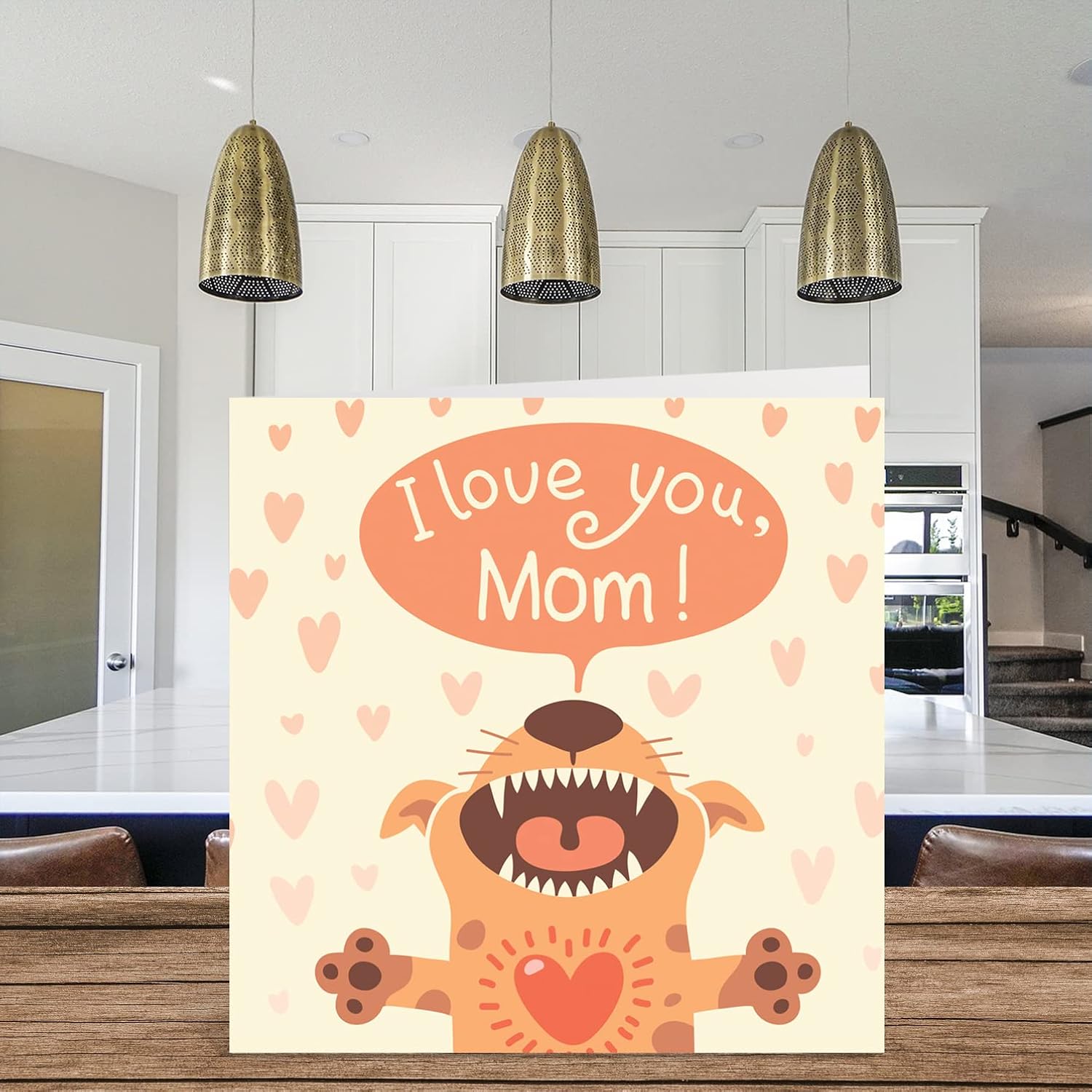Birthday Cards For Mom From The Dog - I Love You - Happy Birthday Card For Mom From Pet, 5.7 X 5.7 Inch Mother'S Day Pet Greeting Cards Gift For Mommy Mum Mama