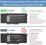4GVMP 7.6V 68Wh Replacement Laptop Battery for Dell Latitude 5400 5500 and Precision 3540 3550
