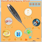 Electric Resin Mixer,Silicone Measurings Cups For Resin Epoxy Mixer For Minimizing Bubbles, Epoxy Resin Mixer, Resin Stirrer For Resin, Silicone Mixing,Diy Crafts Tumbler (Black)