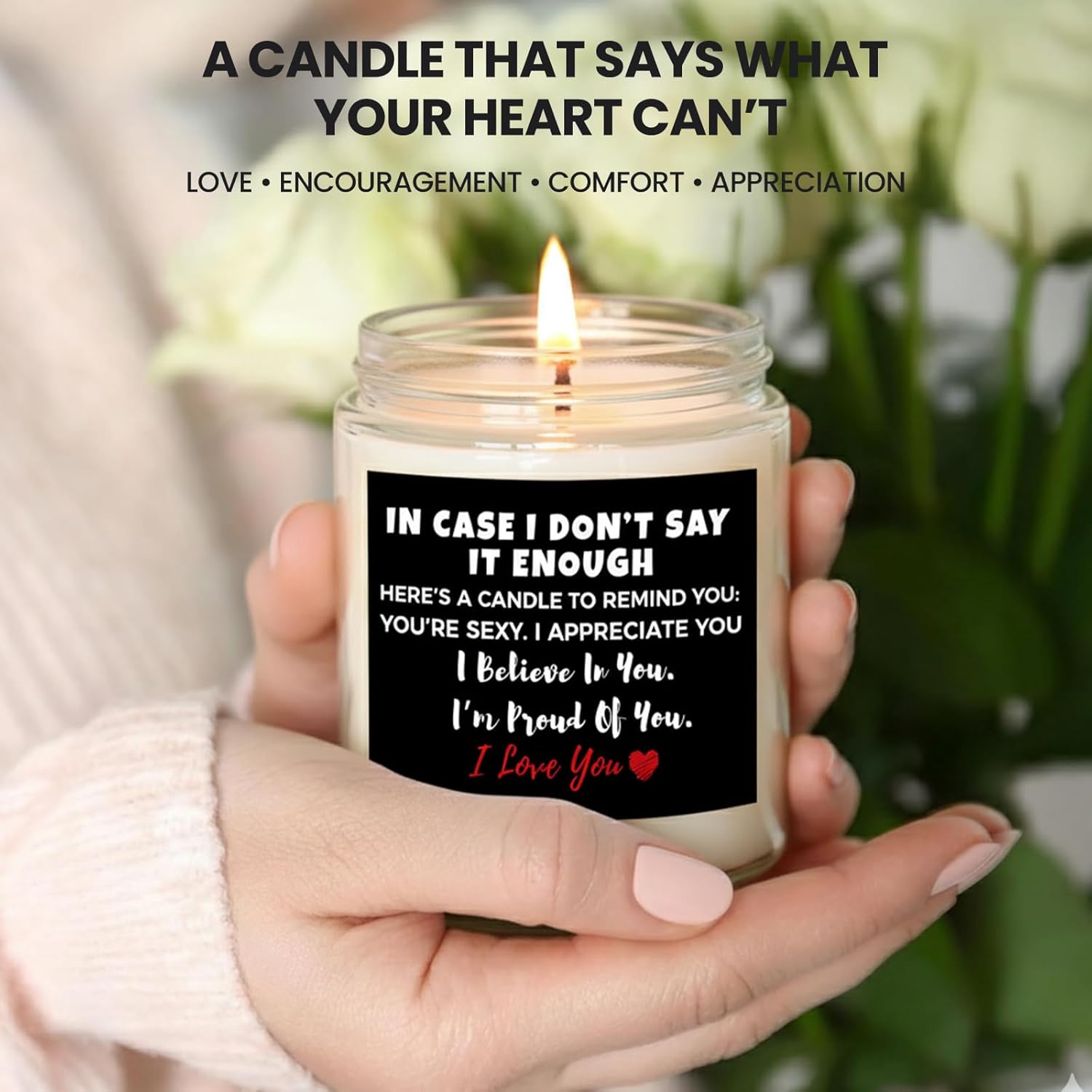 Gifts For Girlfriend, Anniversary Wedding Gift For Women Men, Romantic Gift For Him Lavender Candle, Valentines Birthday Love You Gifts For Her, Wife, Husband, Girlfriend, Boyfriend