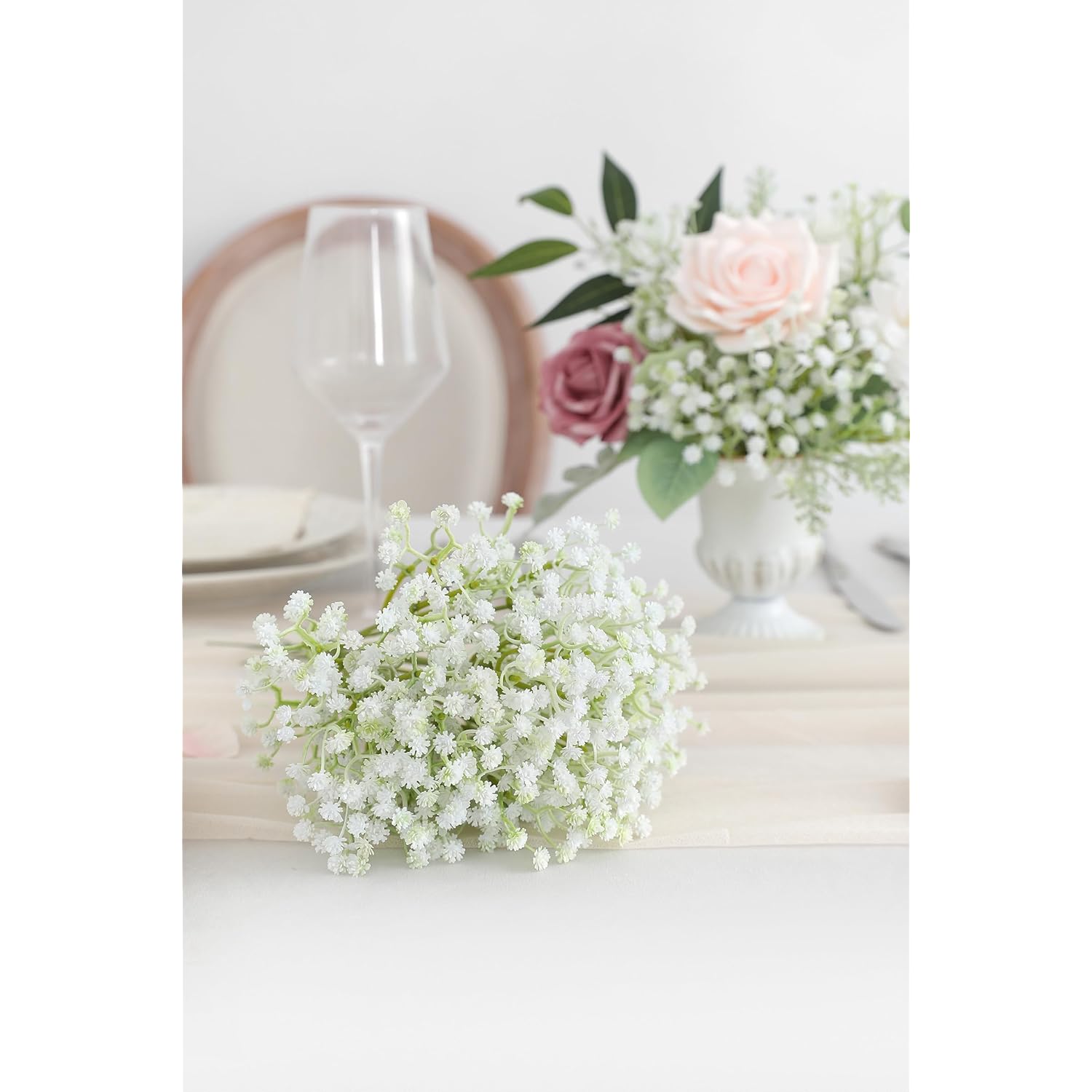 Babys Breath Artificial Flowers,30 Pcs White Gypsophila Greenery Sprays,Real Touch Flowers For Wedding Bouquets Centerpieces Floral Arrangements And Decorations