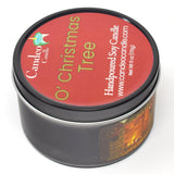 O' Christmas Tree - Container Candle, 6 Oz - Made With Beeswax, Coconut And Soy - Black Tin Candle - Handmade In The Usa - - Christmas And Winter Candles