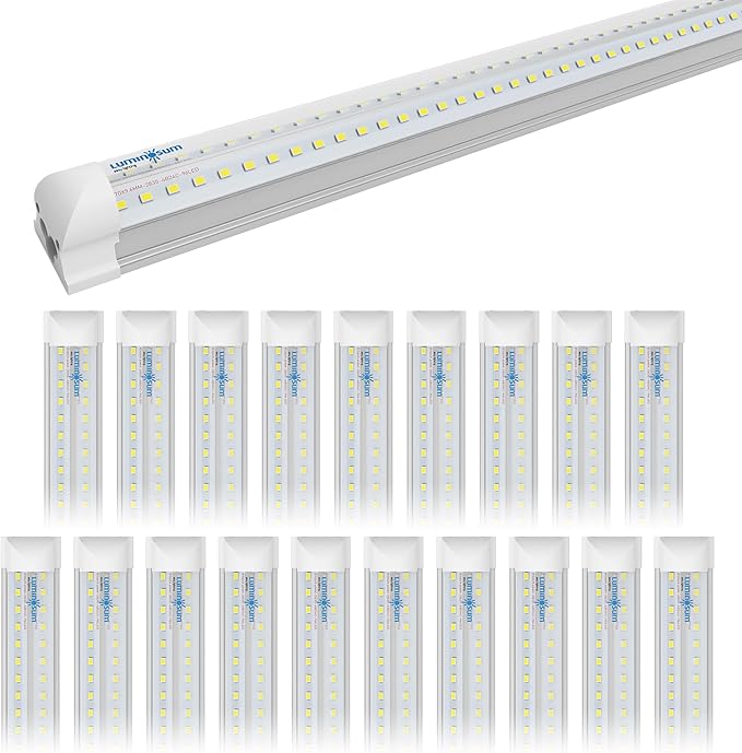 20 Pack 6FT LED Shop Light Fixtures 42W 5000LM 6000K V Shaped Linkable Plug and Play Tube Lights