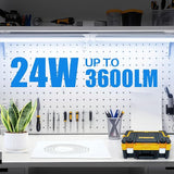2 Pack 2FT LED Shop Lights 24W 3600LM 6500K D Shape Linkable T8 Integrated Utility Fixtures