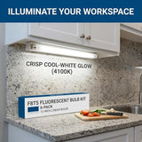 6 Pack F8T5 Fluorescent Light Bulbs 12 Inch 8W Cool White 4100K Under Cabinet Tube Bulbs