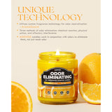 Citrus Lemon Odor Eliminating Highly Fragranced Candle - Eliminates 95% Of Pet, Smoke, Food, And Other Smells Quickly, Non Toxic Air Freshing Soy Candle, 9 Oz Up To 50 Hours Burn Time