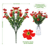50Pcs Violet Artificial Flower Heads For Crafts - Detachable Silk Fake Flower Blooms & Mini Floral Heads Bulk For Diy Floral Crafts, Wreath Making, Wedding Decor & Artificial Plant Replacement (Red)