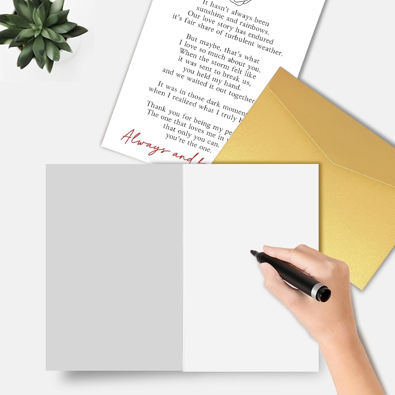 Romantic Valentines Day Card For Him Her, Heartfelt Poem Anniversary Card For Boyfriend Girlfriend, Sweet Birthday Card Gift For Partner