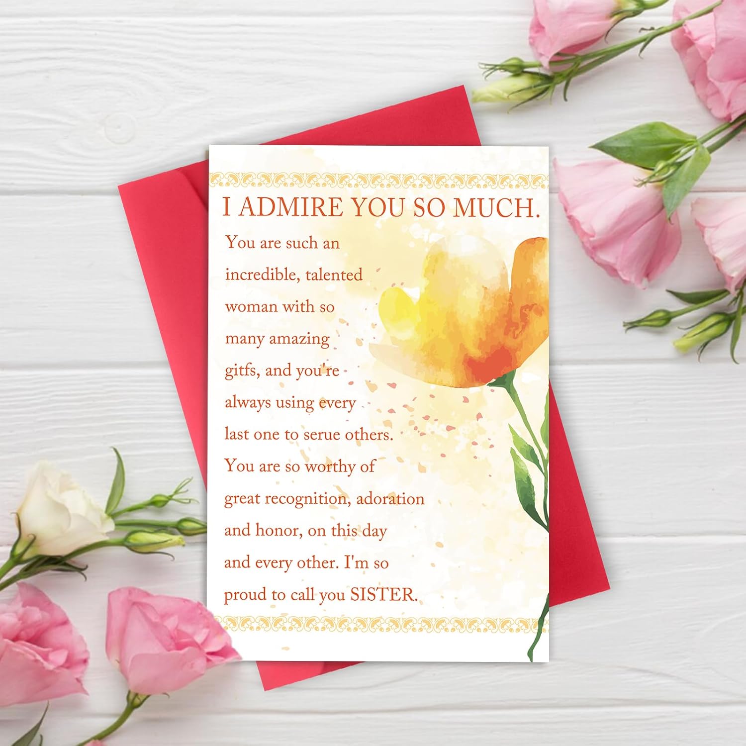 Mothers Day Card For Sister - Flower- Happy Mother'S Day Gifts For Sister, Friends, Bsteie, Gifts For Women, Her