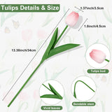 30 Pcs White Fake Tulips Artificial Flowers For Decoration, Real Touch Pu Faux Tulips Flowers Arrangement Artificial Plants Indoor For Home Decor Wedding Mother'S Day Spring Easter Decorations