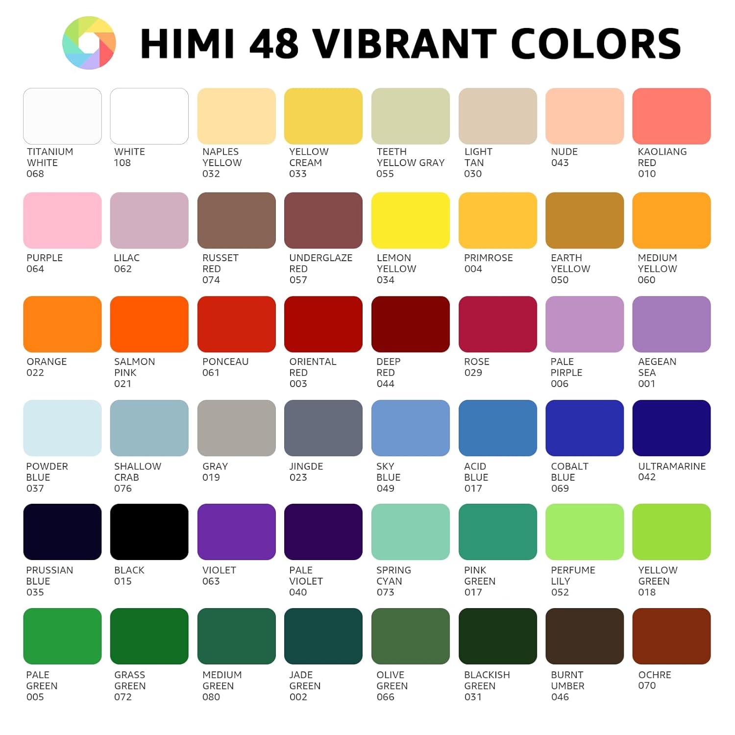 Himi Gouache Paint Set, 48 Colors X 0.4Oz, Twin Cup Jelly Design, Bouns 3 Brushes & A Palette, Non-Toxic, Opaque Guache Paint For Canvas And Watercolor Paper - Perfect For Beginners, Students, Artists