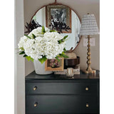 Ruzuqe 3 Pcs 21 Inches White Artificial Hydrangea Flower Natural Lifelike Real Touch Faux Large Royal Hydrangea Flower For Home Party Outdoor Wedding Gifts Christmas Table Decoration