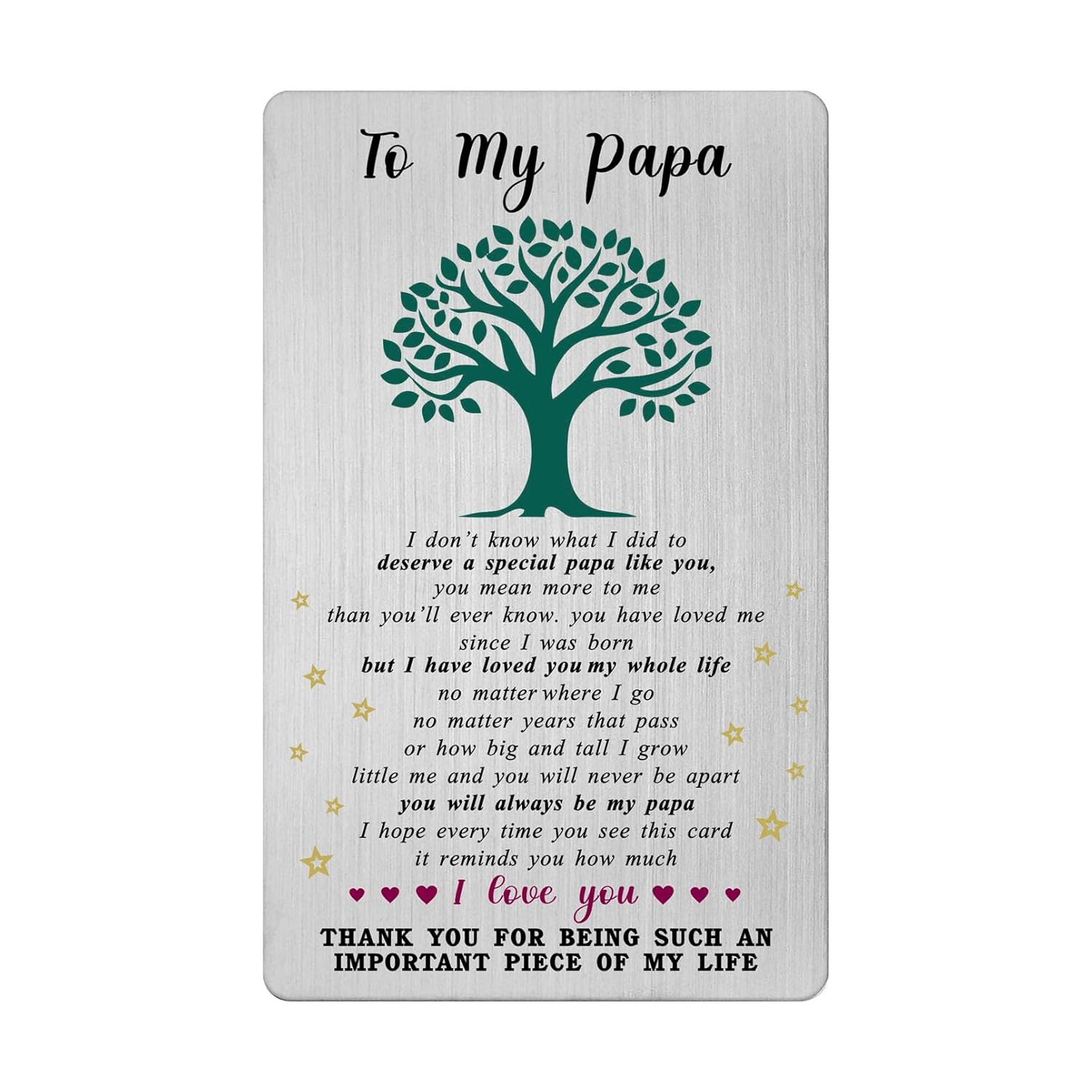 Valentines Day Card For Papa - Thank You Gifts For Papa Birthday Wedding Thanksgiving Card From Granddaughter