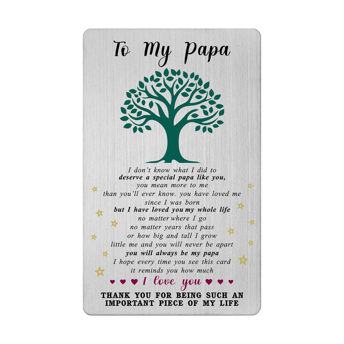 Valentines Day Card For Papa - Thank You Gifts For Papa Birthday Wedding Thanksgiving Card From Granddaughter