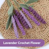 Crochet Lavender Flower 6Pcs, Crochet Flowers Bulk Artificial Lavender Crochet Handmade Knited Flowers Bouquet For Diy Table Decor