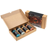 Acrylic Paints Set, 4 Colours (60Ml, 2Oz) Retro Chic Brown Navy Grey Yellow, Non-Toxic Water-Based Matte, Art And Craft Supplies Diy, Painting Stencils Wall Wood Canvas Paper Fabric Stone
