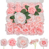 Peach Pink Rose Flowers, 26Pcs Artificial Flower For Decoration Fake Rose With Stem For Diy Wedding Bouquets, Centerpieces, Bridal Shower, Party, Flower Arrangements Decorations