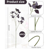 6 Pcs Artificial Greenery Branches Fake Greenery Stems Artificial Plants For Vase Filler, Faux Leaves Branches For Diy Home Centerpieces Table Decor(Plum)
