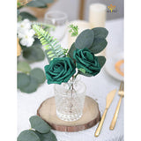 50Pcs Artificial Flower?Real Touch Artificial Foam Roses Decoration Diy For Wedding Bridesmaid Bridal Bouquet Centerpieces Party -Army Green
