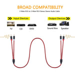 Rca Cable 3Ft,2Rca Male To 2-Rca Male Audio Stereo Subwoofer Cable [Hi-Fi Sound] Nylon-Braided Auxiliary Audio Cord For Home Theater, Hdtv, Amplifiers, Hi-Fi Systems,Speakers And Etc(3Ft/1M)
