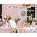 Eucalyptus Bridal Shower Theme Decorations,Put A Ring On It Game,Don'T Say Bride Games,Bridal Shower Games,Wedding Shower,Engagement Party Games(1 Sign And 50 Plastic Diamond Rings)-1