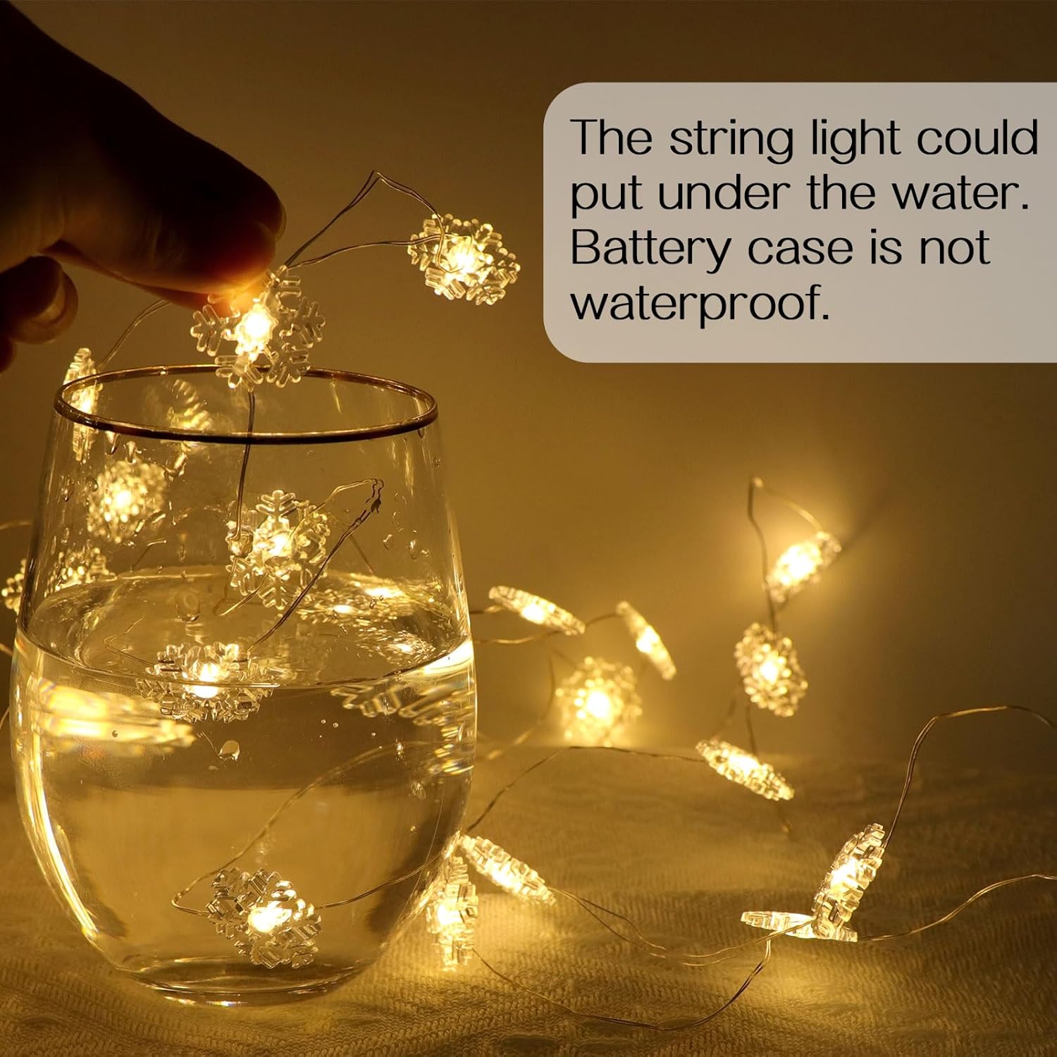 Snowflake Led String Lights 10Ft 30 Leds Christmas Decorations Party Fairy Lights Battery Operated Copper Wire Night Lig