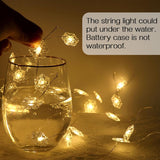 Snowflake Led String Lights 10Ft 30 Leds Christmas Decorations Party Fairy Lights Battery Operated Copper Wire Night Lig