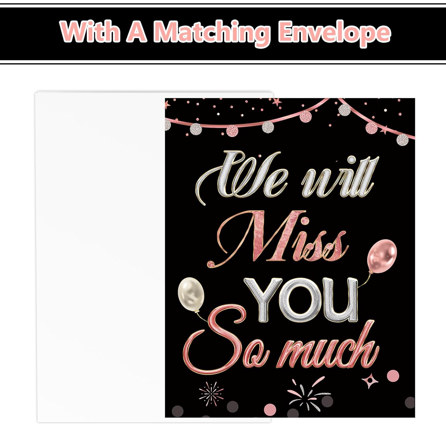 Jumbo Farewell Card For Women Coworkers, Large Retirement Card With Envelope, Farewell Party Decorations, Going Away Gifts For Colleages Women Her 13.8 X 21.6 Inch (Rose Gold)