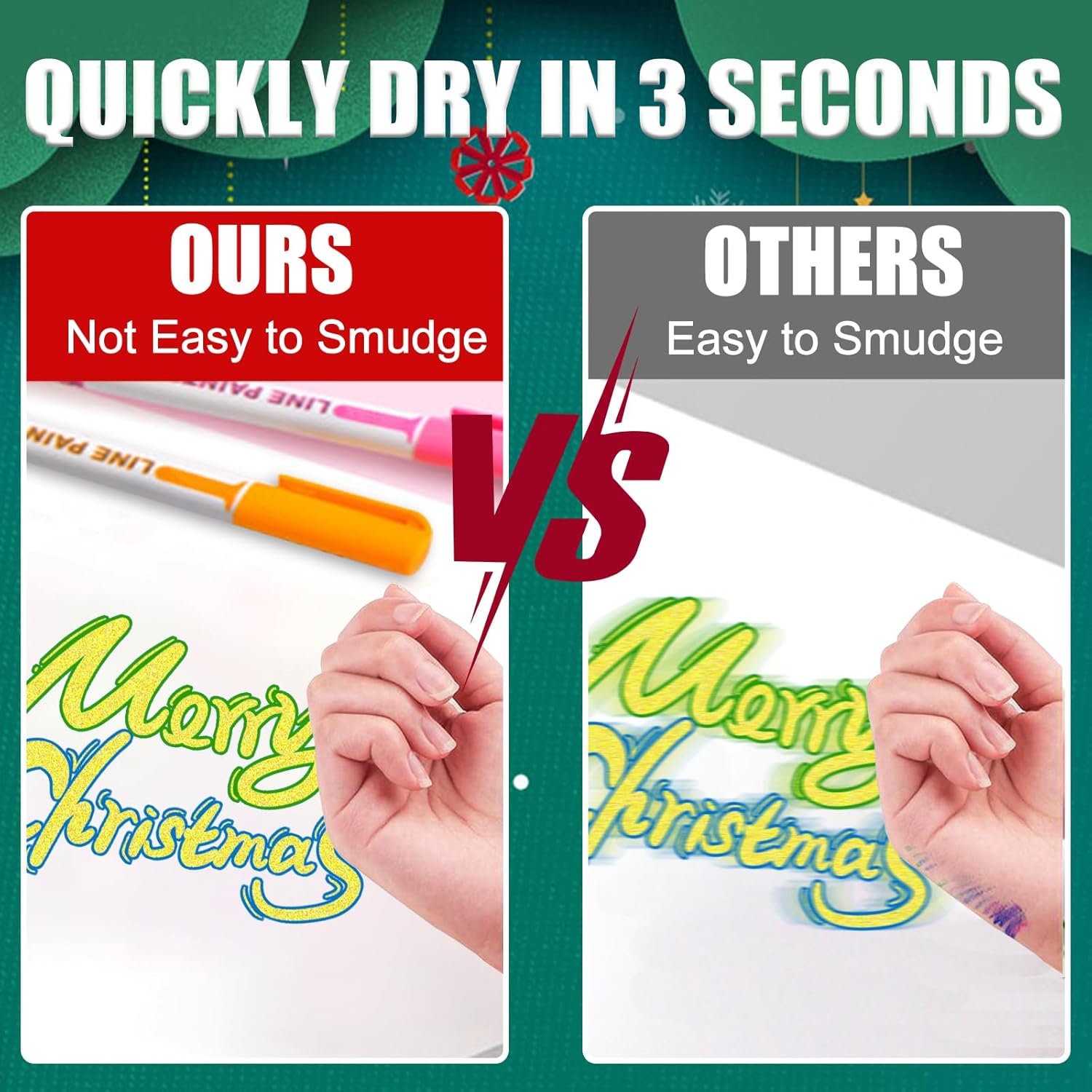 33 Colors Christmas Double Line Outline Markers, Xmas Draw Markers Squiggles Shimmer Markers Set Christmas Outline Metallic Marker Pens For Christmas Greeting Card Festive Diy Crafts Supplies