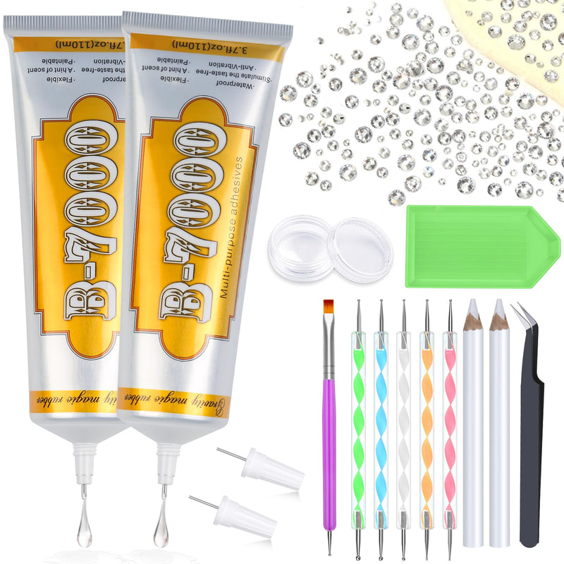 B 7000 Clear Glue With Rhinestones Craft Kit, 2 X 110Ml B-7000 Adhesiv