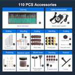 Electric Resin Polishing Kit - 110 Accessories, Rotary Tool For Resin Casting Molds, Carving, Drilling, Sanding, Polishing, Jewelry Making