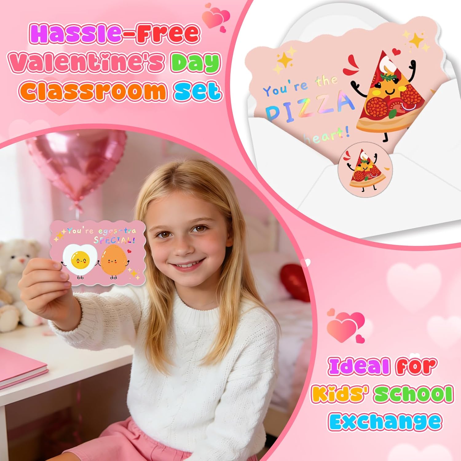 36 Pack Valentines Day Cards For Kids School, Gold Foil 4.7X3.2In Cute Classroom Cards With Envelopes & Stickers, 9 Fun Designs For School Exchange, Perfect For Kids, Friends, And Valentine’S Day Parties