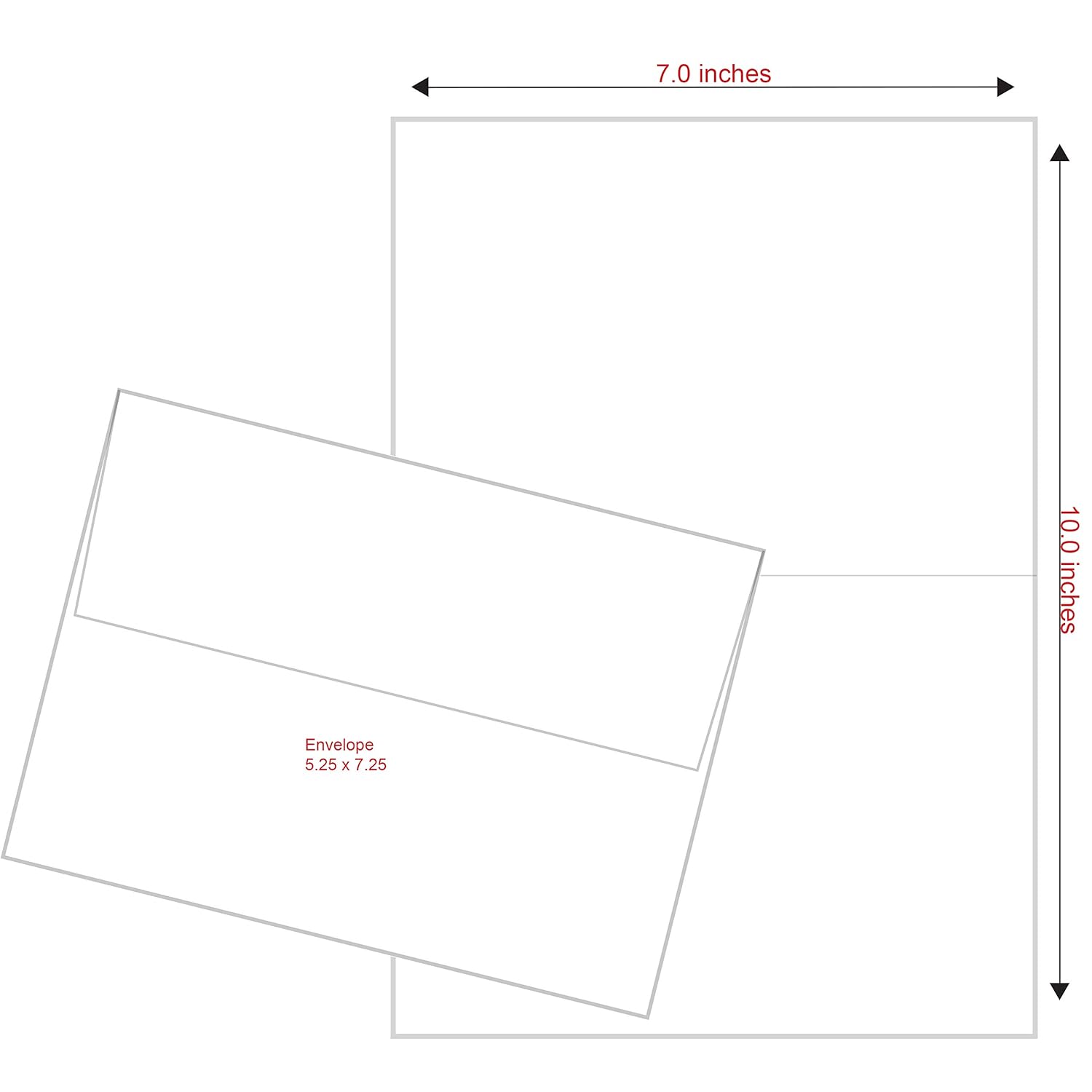 Greeting Card Box Set - Printable Note Cards With Envelopes! - Heavy 80# Card Stock 50 In A Set.
