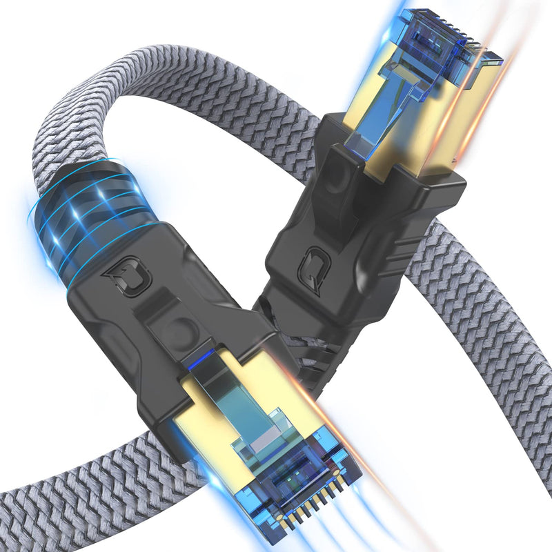 Cat 8 Ethernet Cable 10 Ft, Fastest Cat8 Internet Network Cable High Speed 200