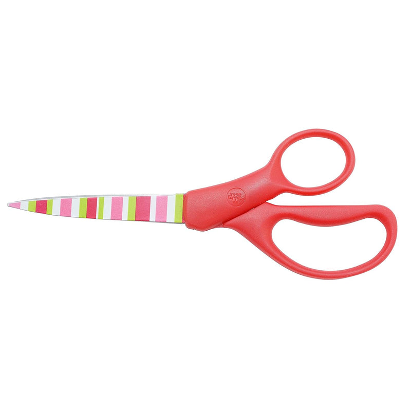 8 Inch Straight Holidazed Scissors - Red Handle, Stripes