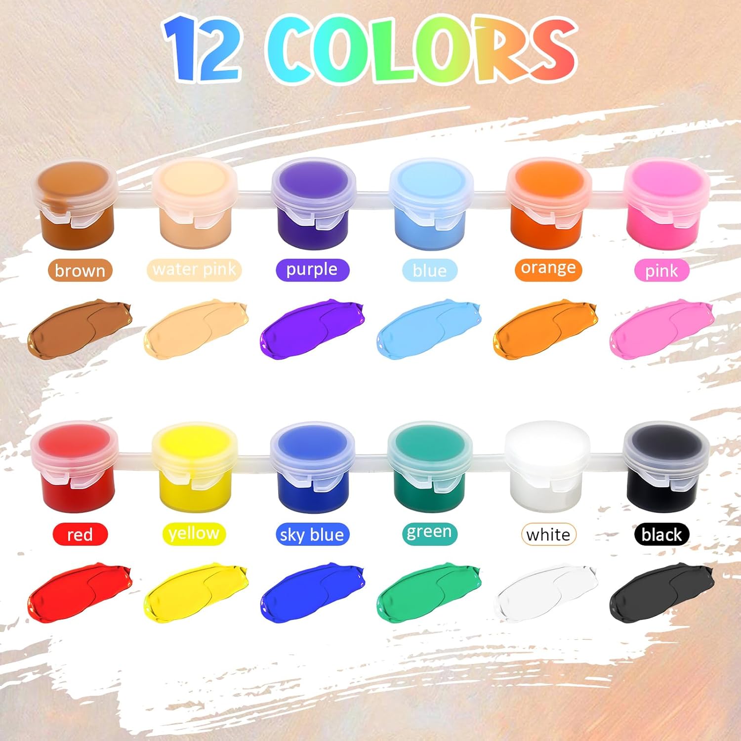 10 Pack Mini Acrylic Paint Set, 150Pcs Paint Strips For Kids Adults Art & Craft Painting, 12 Colors Washable Acrylic Paint Set Bulk For Home Classroom Birthday With Palettes And Brushes