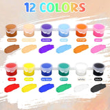 10 Pack Mini Acrylic Paint Set, 150Pcs Paint Strips For Kids Adults Art & Craft Painting, 12 Colors Washable Acrylic Paint Set Bulk For Home Classroom Birthday With Palettes And Brushes