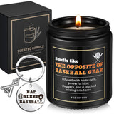 Baseball Gifts - Funny Scented Candle & Keychain For Men & Women