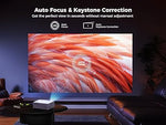 1080P Projector, 600 ANSI, WiFi 6, Bluetooth 5.2, 4K Support, Auto Focus