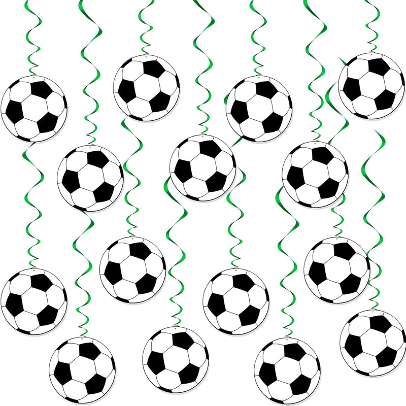 30 Pcs Soccer Ball Hanging Swirls Soccer Party Decorations Soccer Garl